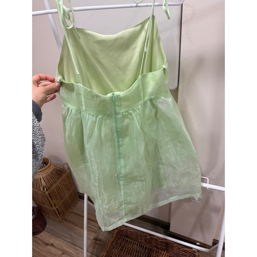 Green Clean Girl Fairycore Soft Girl ALtar'd State Mini Bubble Dress Medium - Picture 3 of 4